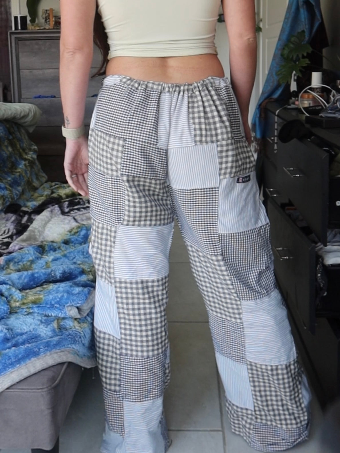 Light Blue Upcycled Patchwork Lounge Pants