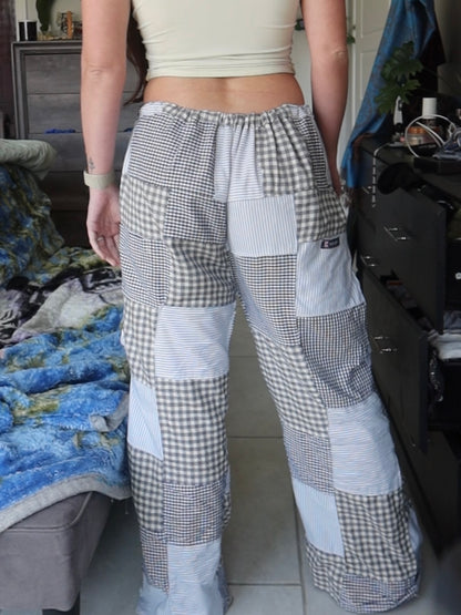 Light Blue Upcycled Patchwork Lounge Pants