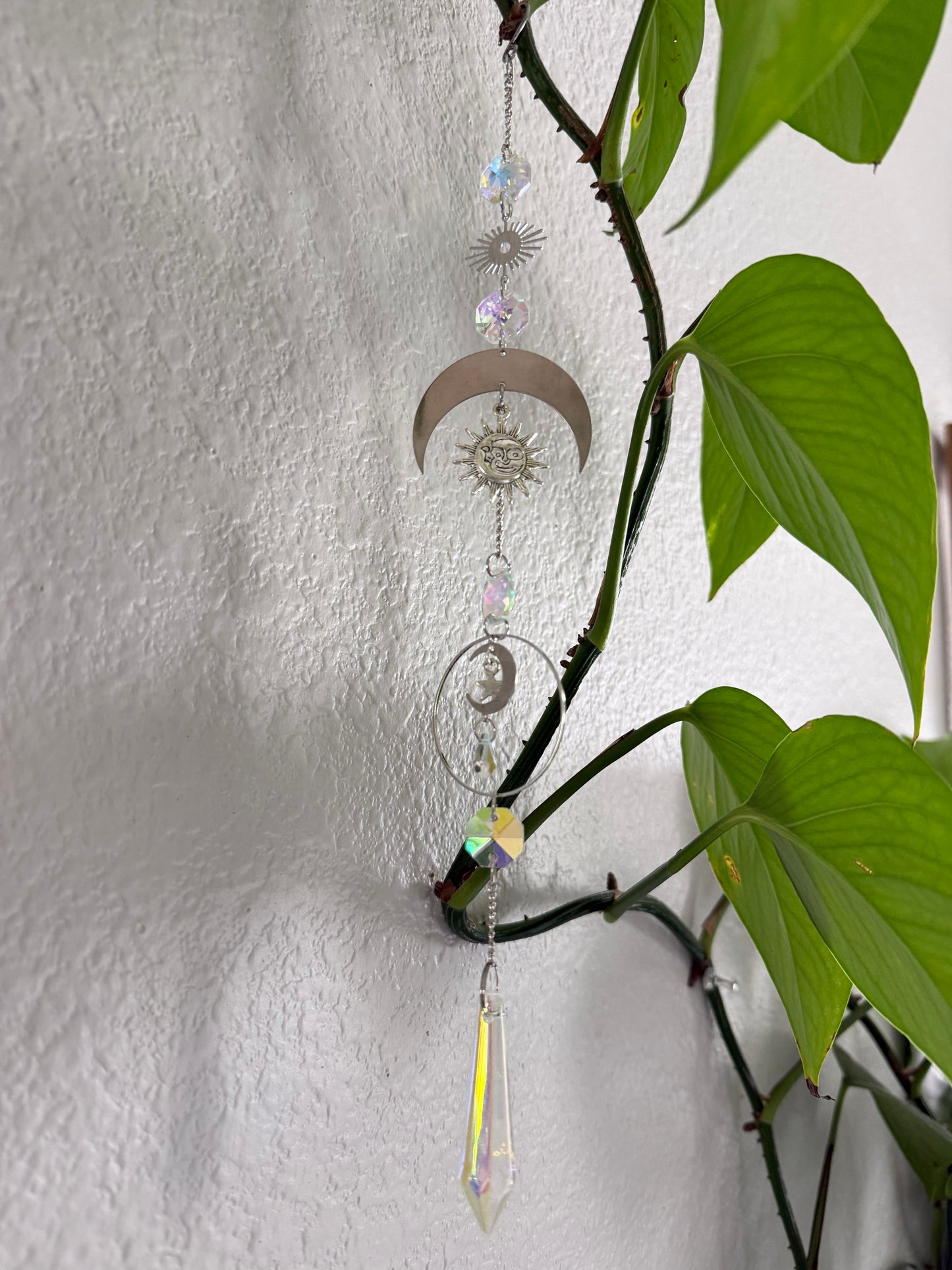 Celestial Sun and Moon Suncatcher Silver
