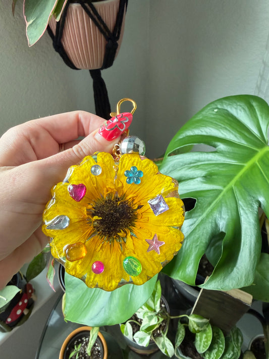 Sunflower Disco Bloom Purse Charm