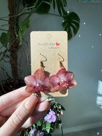 Striped Orchid Bloom Earrings