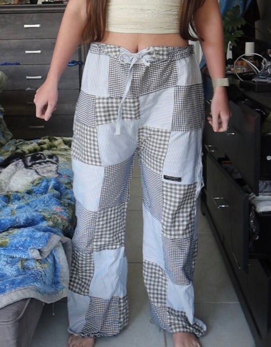 Light Blue Upcycled Patchwork Lounge Pants