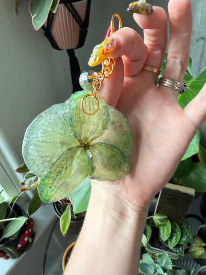 Lime Speckle Orchid Disco Bloom Purse Charm