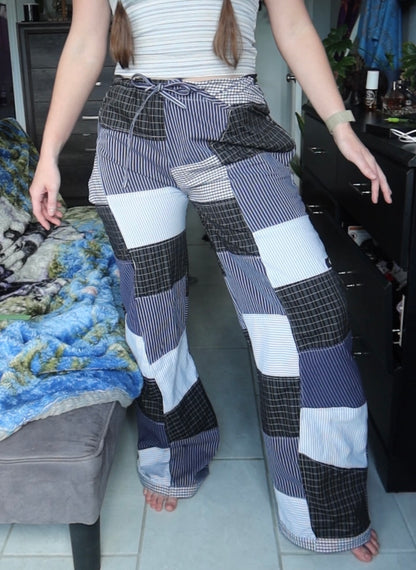 Dark Blue Upcycled Patchwork Lounge Pants