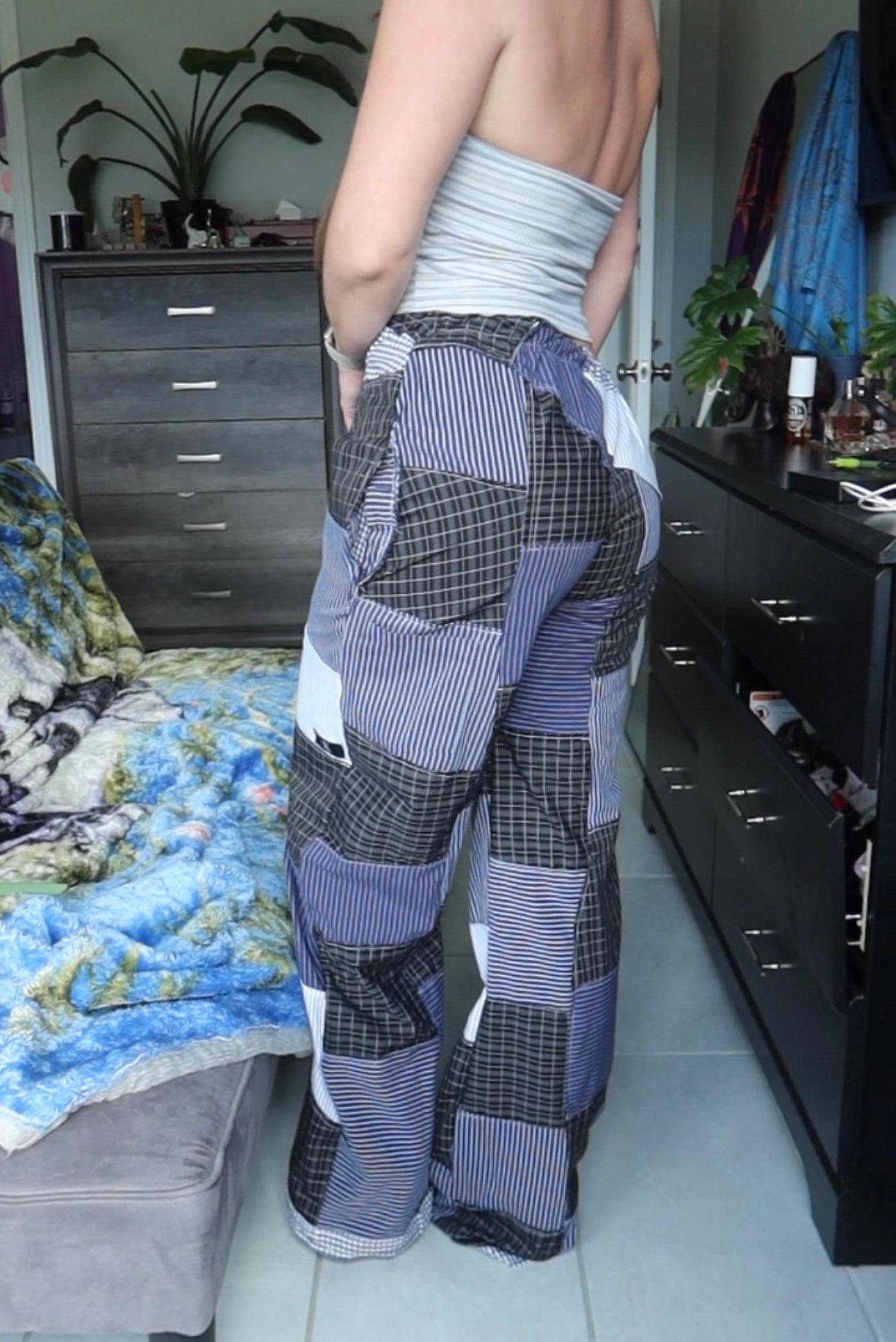 Dark Blue Upcycled Patchwork Lounge Pants