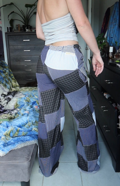 Dark Blue Upcycled Patchwork Lounge Pants