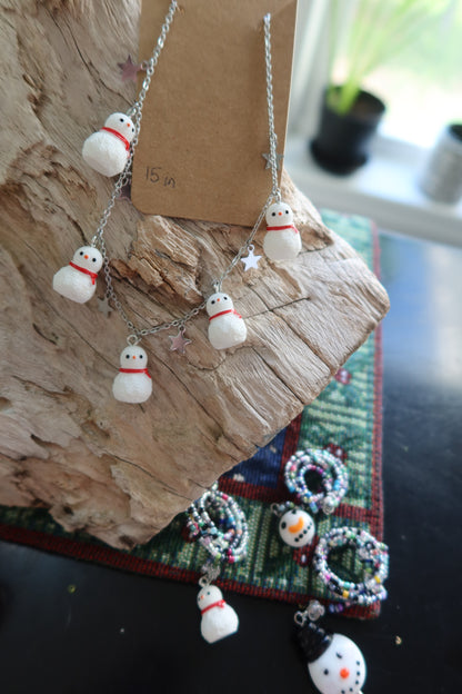 Starry Snowmen Necklaces - Winter Collection