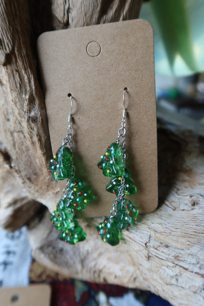 Christmas Tree Dangle Earrings - Winter Collection