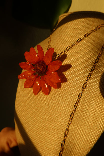 Mexican Sunflower Bloom Necklace