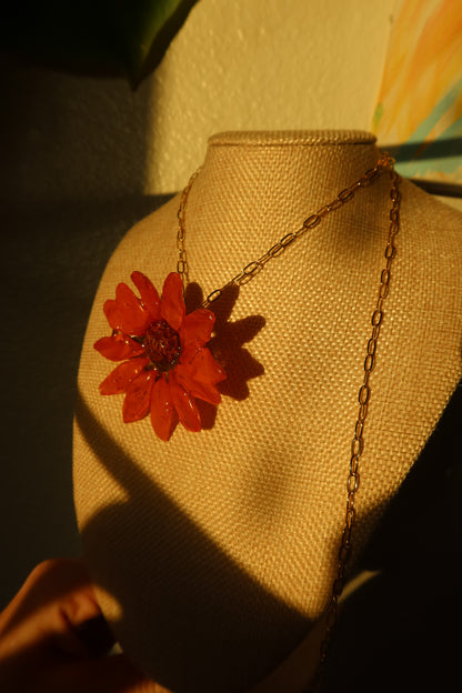 Mexican Sunflower Bloom Necklace