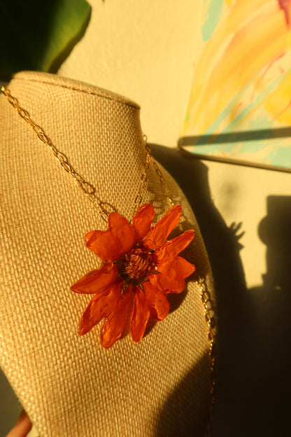 Mexican Sunflower Bloom Necklace