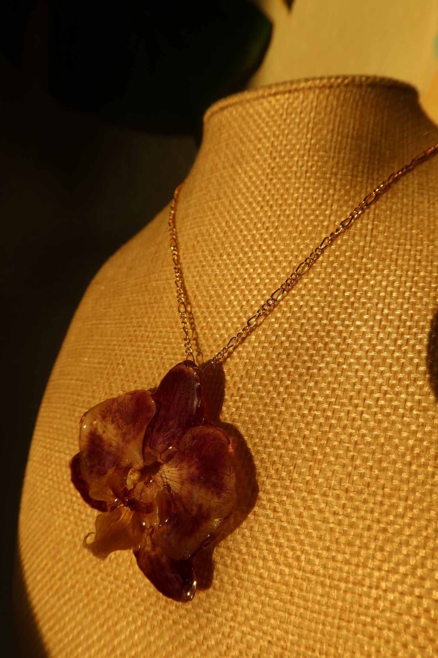 Spotted Purple Orchid Bloom Necklace