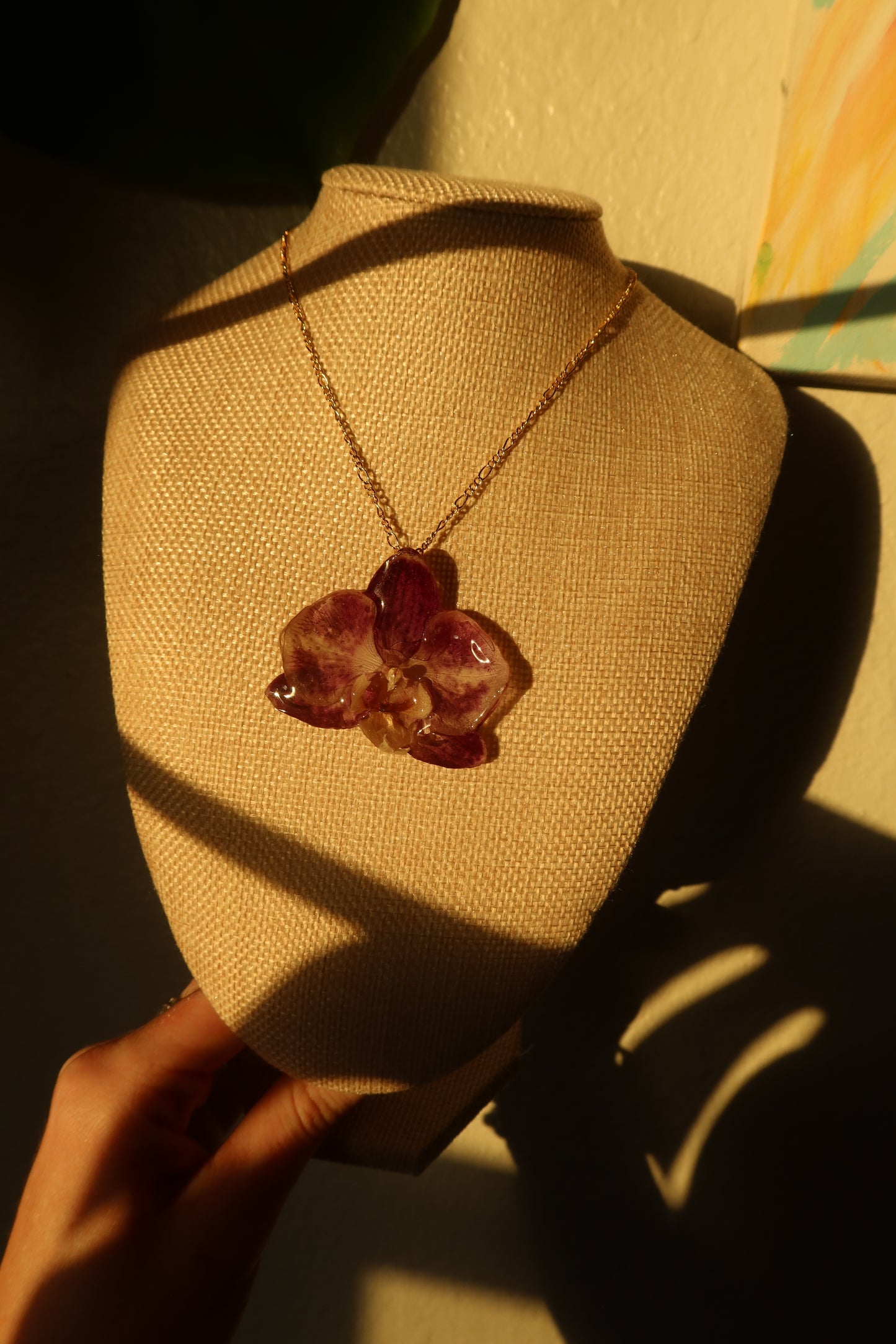 Spotted Purple Orchid Bloom Necklace