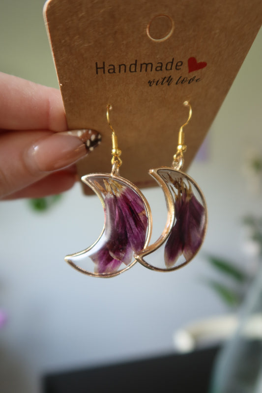 Chrysanthemum Moon Earrings