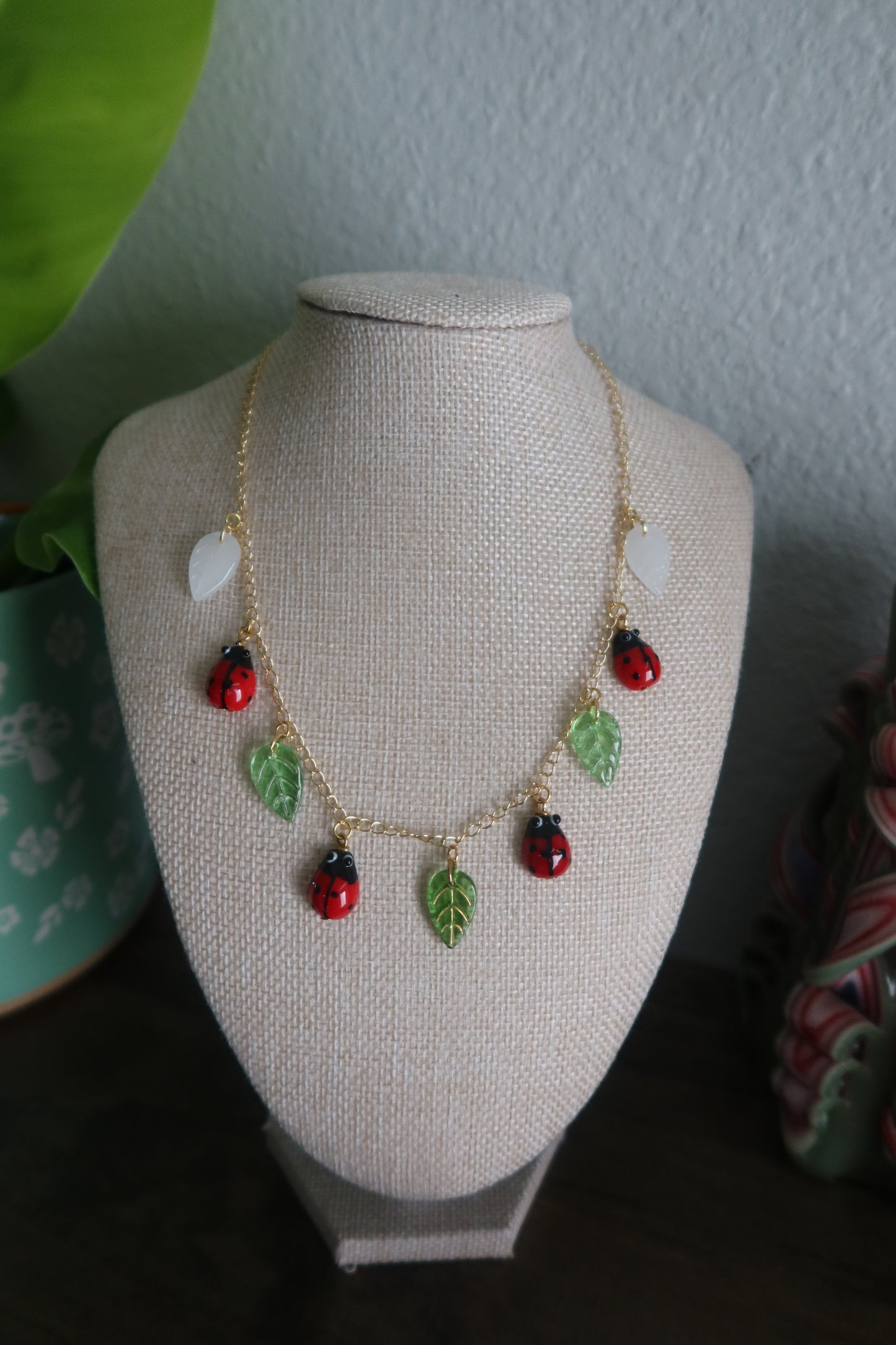 Ladybug Garden Necklace - Silver or Gold