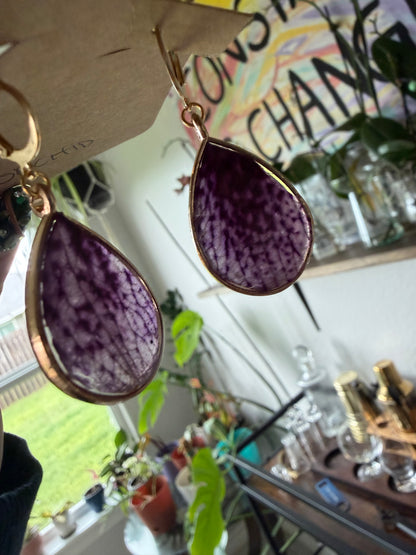Orchid Teardrop Earrings in Gold