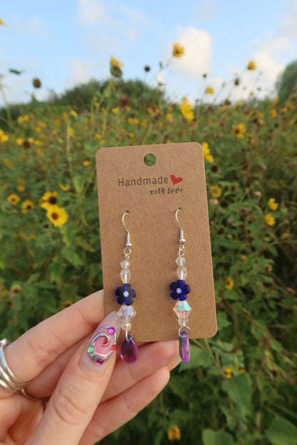 Glass Garden Earrings - Silver & Various Colors