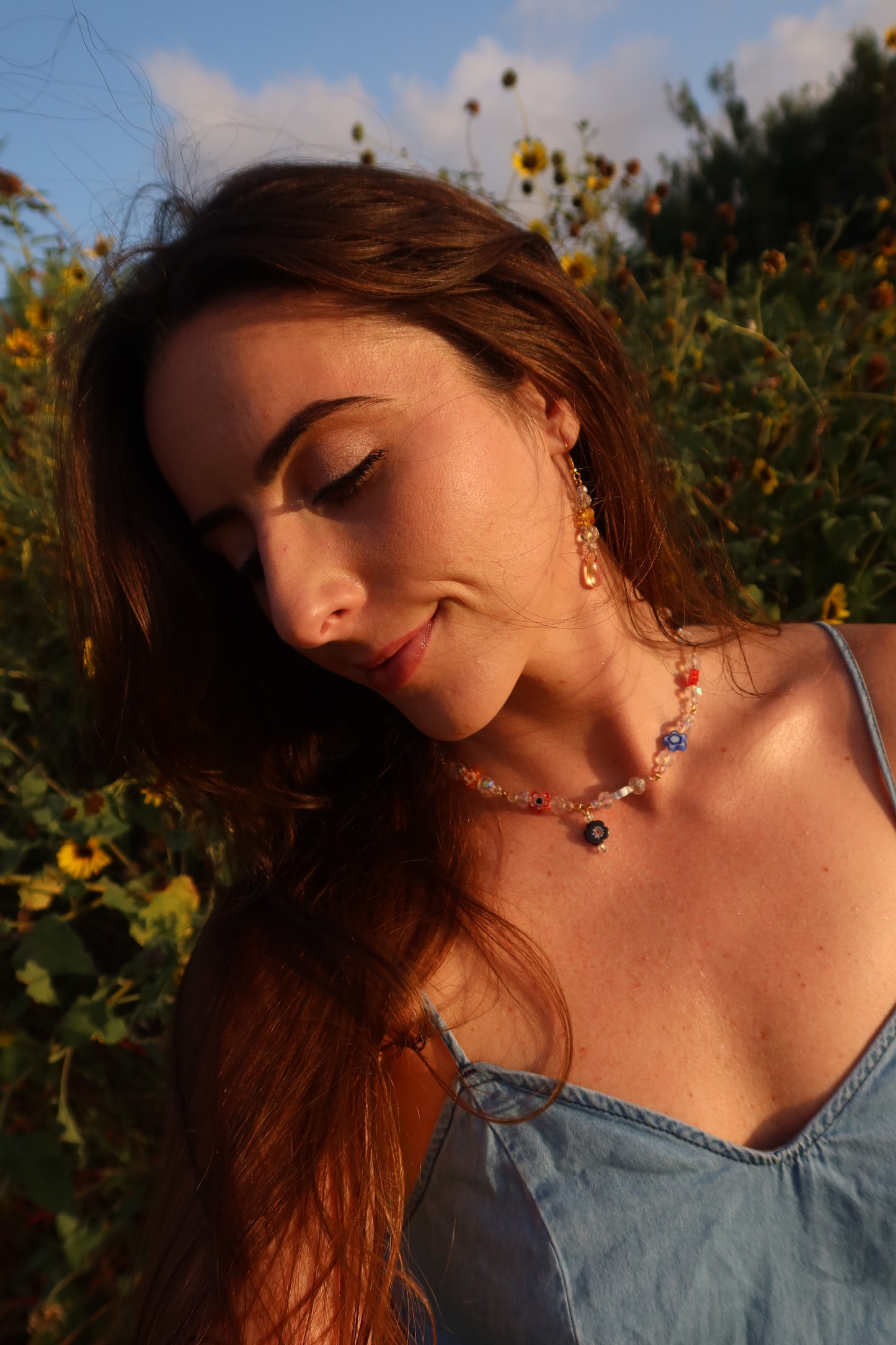 Glass Garden Necklace - Silver or Gold