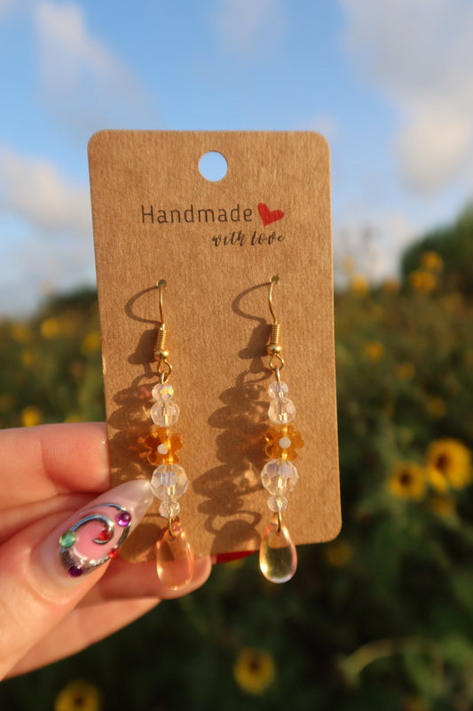 Glass Garden Earrings - Gold & Various Colors