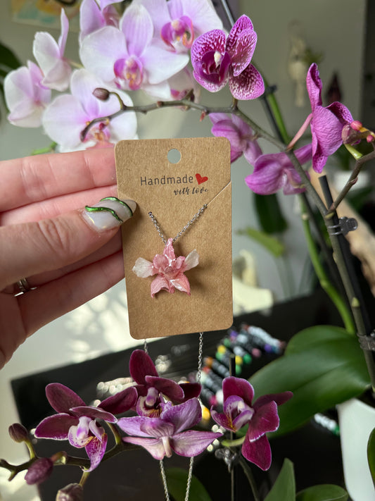 Pink Orchid Bloom Necklace
