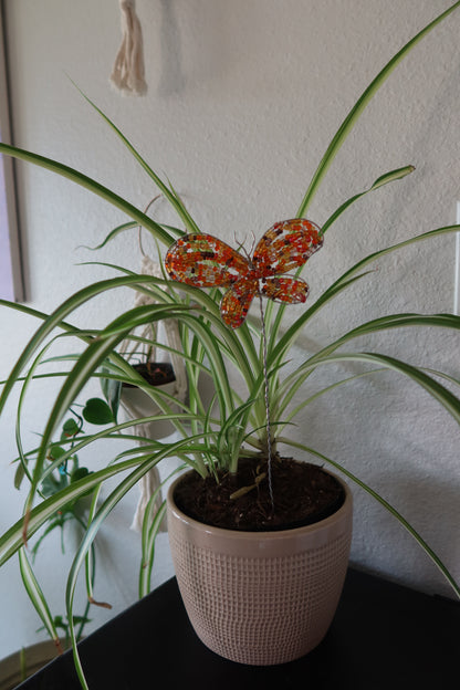 Wire Wrapped Plant Stake - Autumn Butterfly