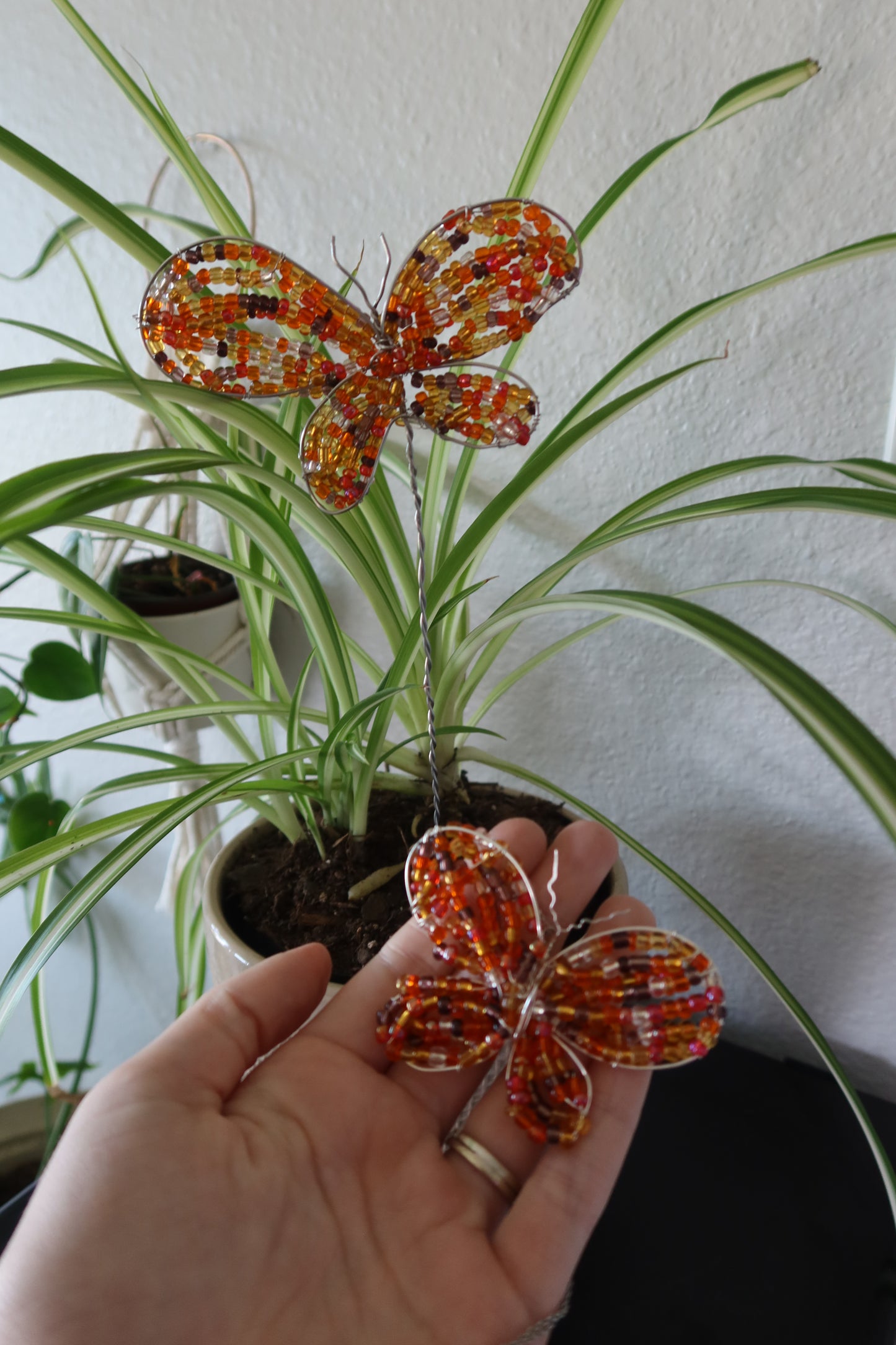 Wire Wrapped Plant Stake - Autumn Butterfly