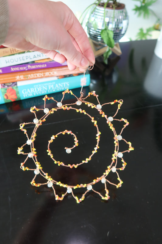 Copper Wire-Wrapped Sun Suncatcher