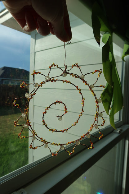 Copper Wire-Wrapped Sun Suncatcher