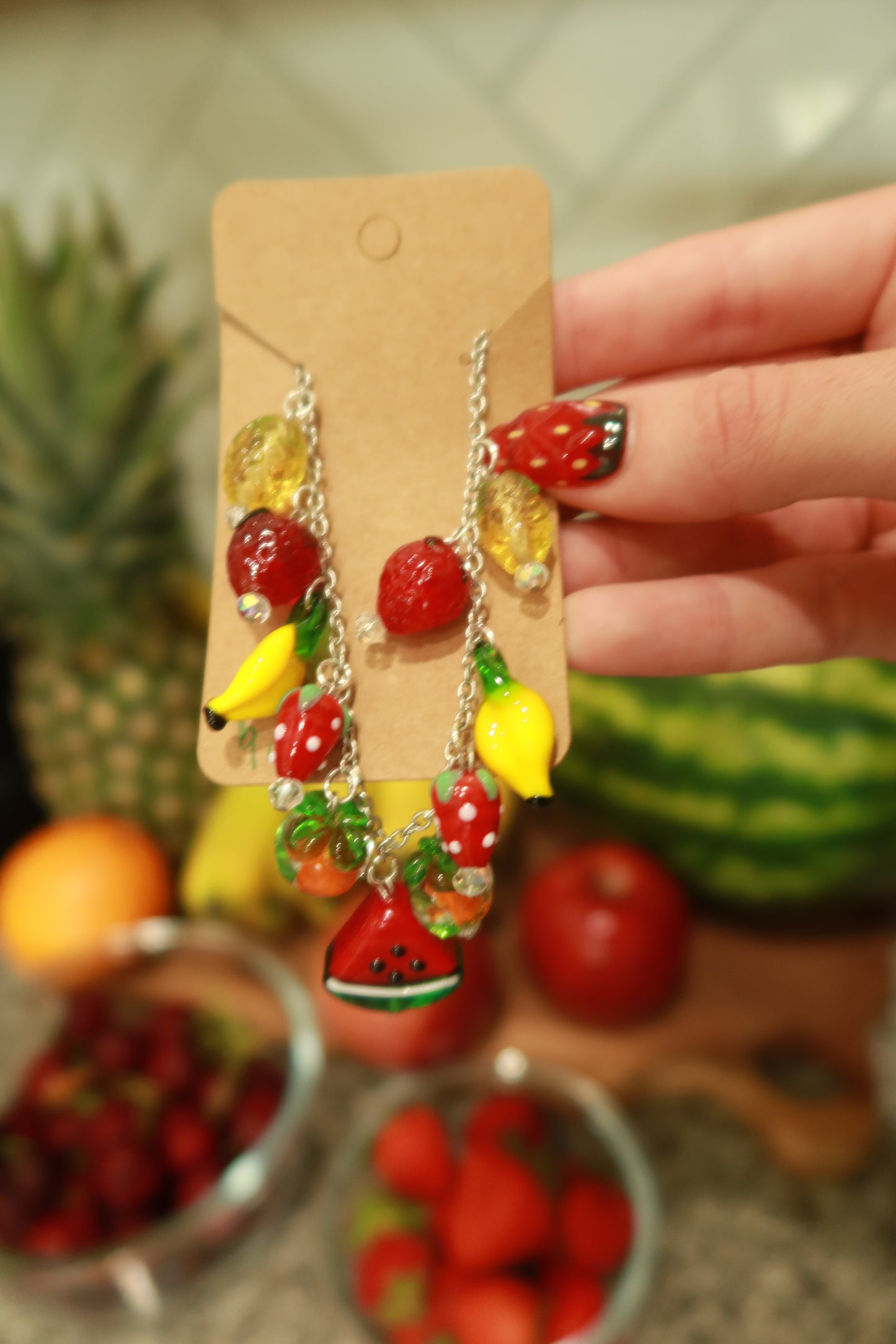 Silver Fruit Medley Charm Bracelet - Snack Attack Collection