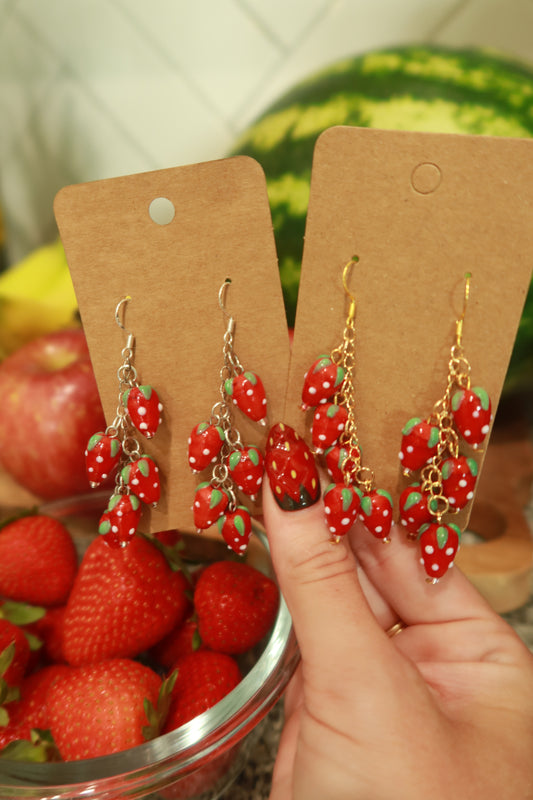 Strawberry Dangle Earrings – Snack Attack Collection