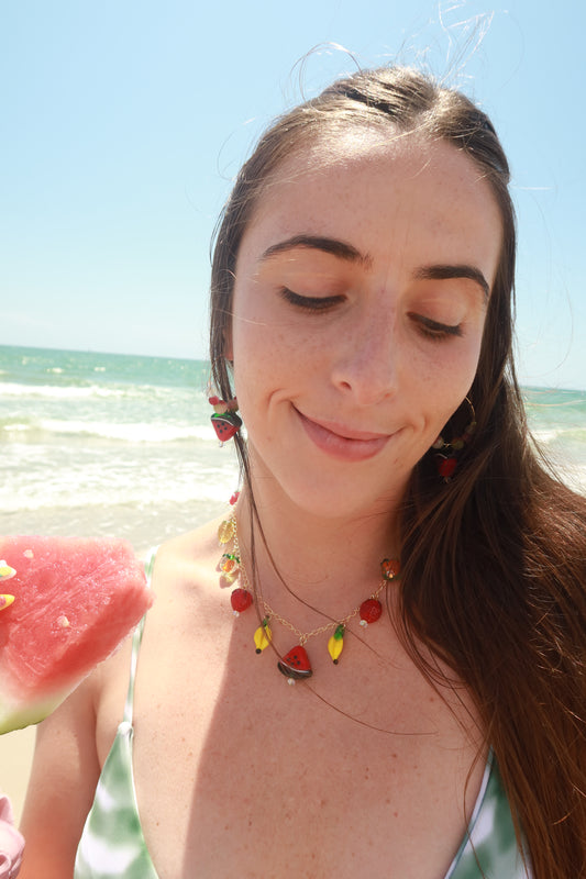Sweet Gold Fruit Medley Necklace - Snack Attack Collection
