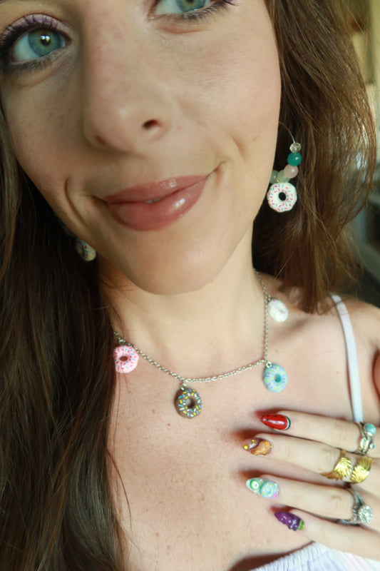 Multi-Doughnut Charm Necklace – Snack Attack Collection