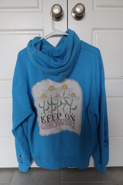 Upcycled Champion Hoodie - "Keep on Growing"