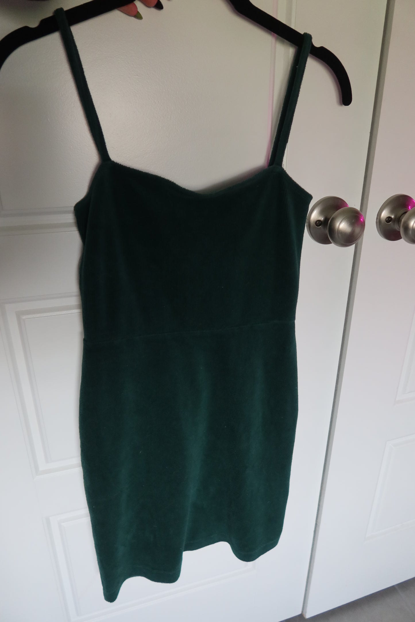 Green corduroy dress