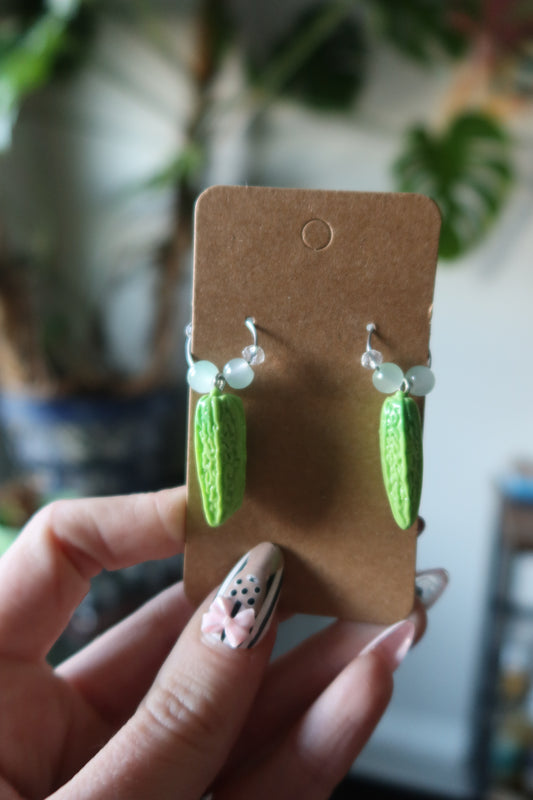 Okra Resin Charm Hoop Earrings – Harvest Collection