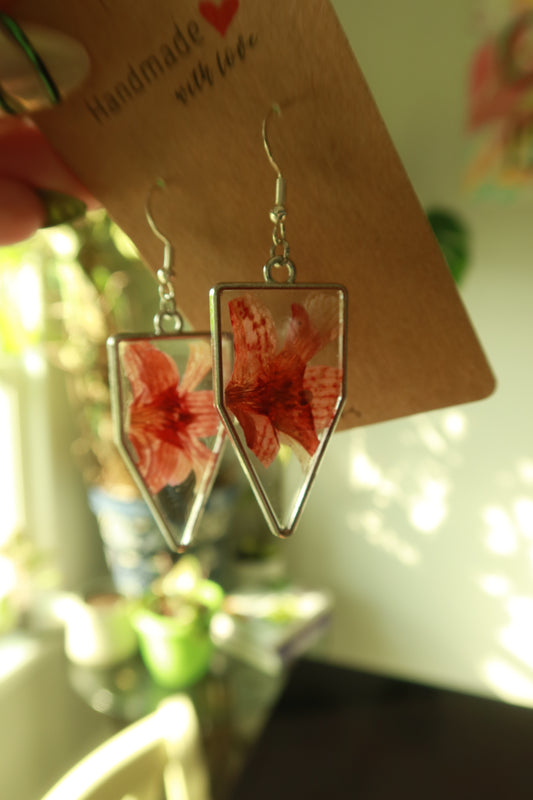 Silver Banner Orchid Bloom Earrings