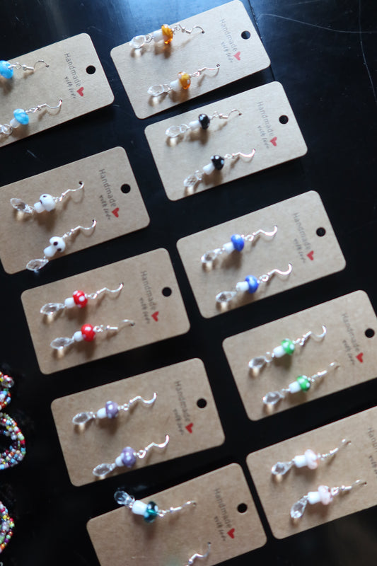 Glass Mushroom Earrings