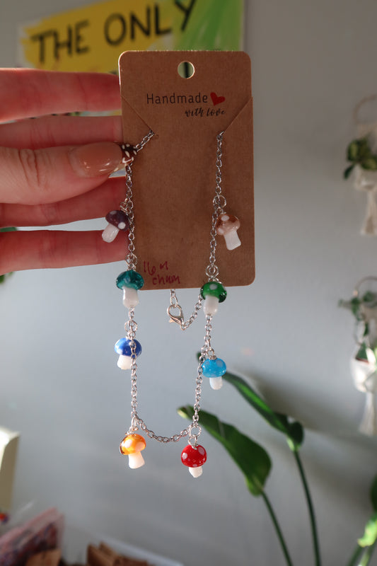 Shroom Charm Necklace – Rainbow Edition