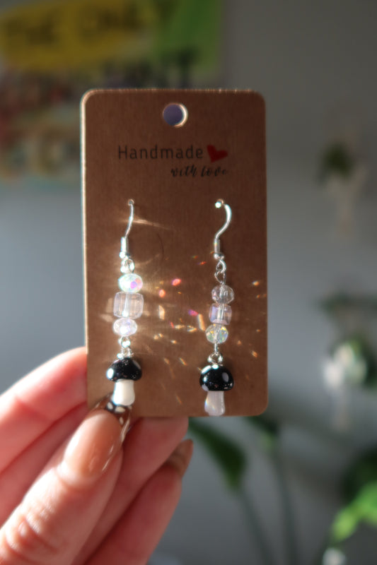 Ghost Shroom Earrings - Black or White
