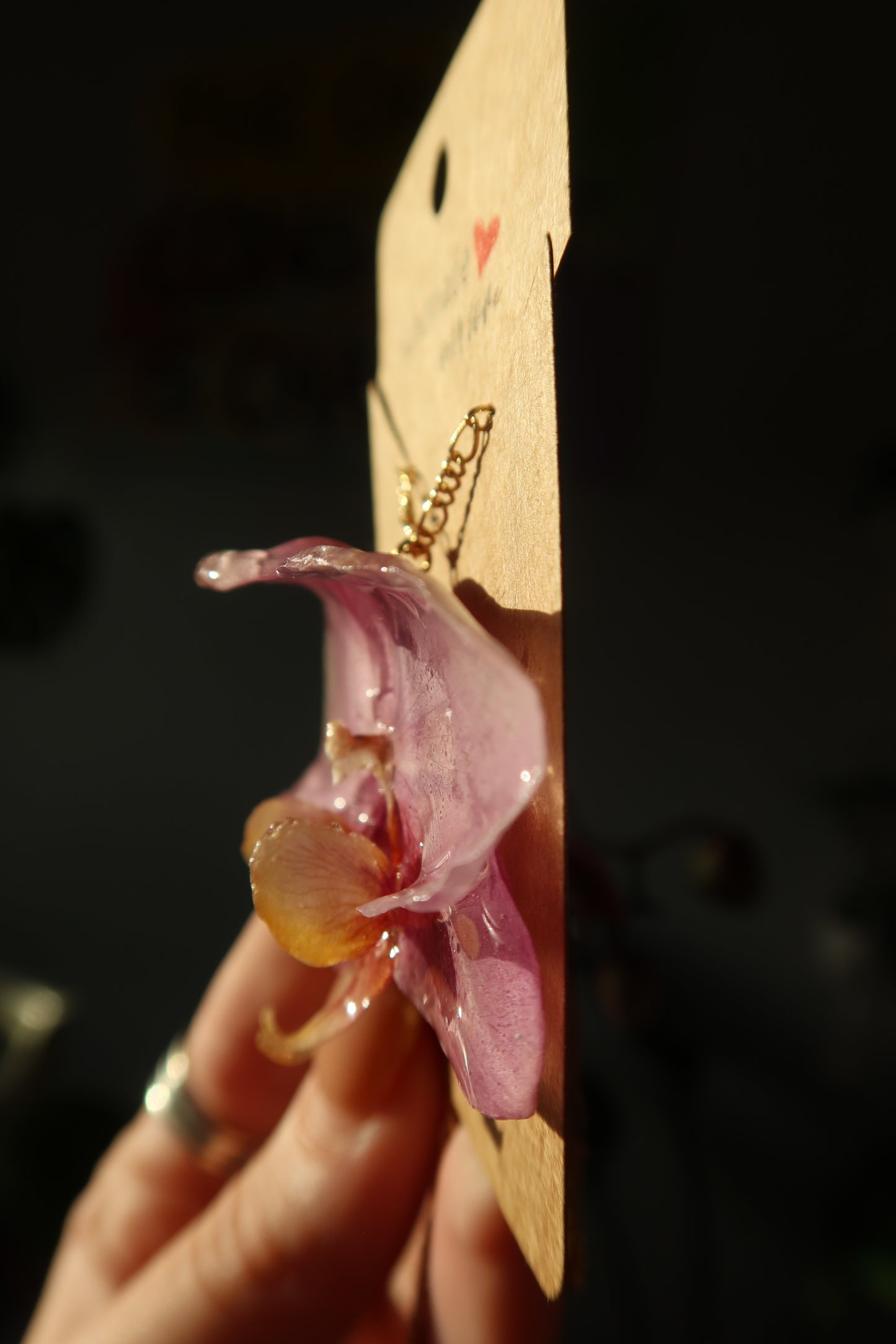 Gold Purple Orchid Bloom Necklace