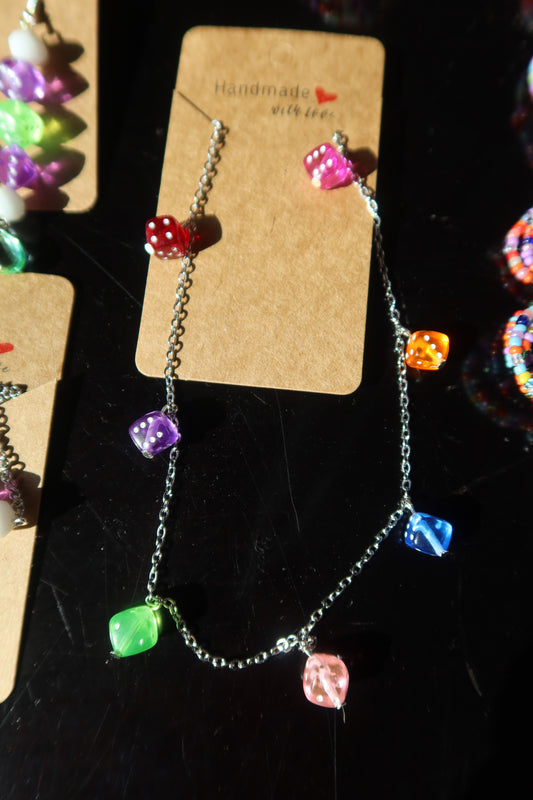 Color Pop Dice Necklace