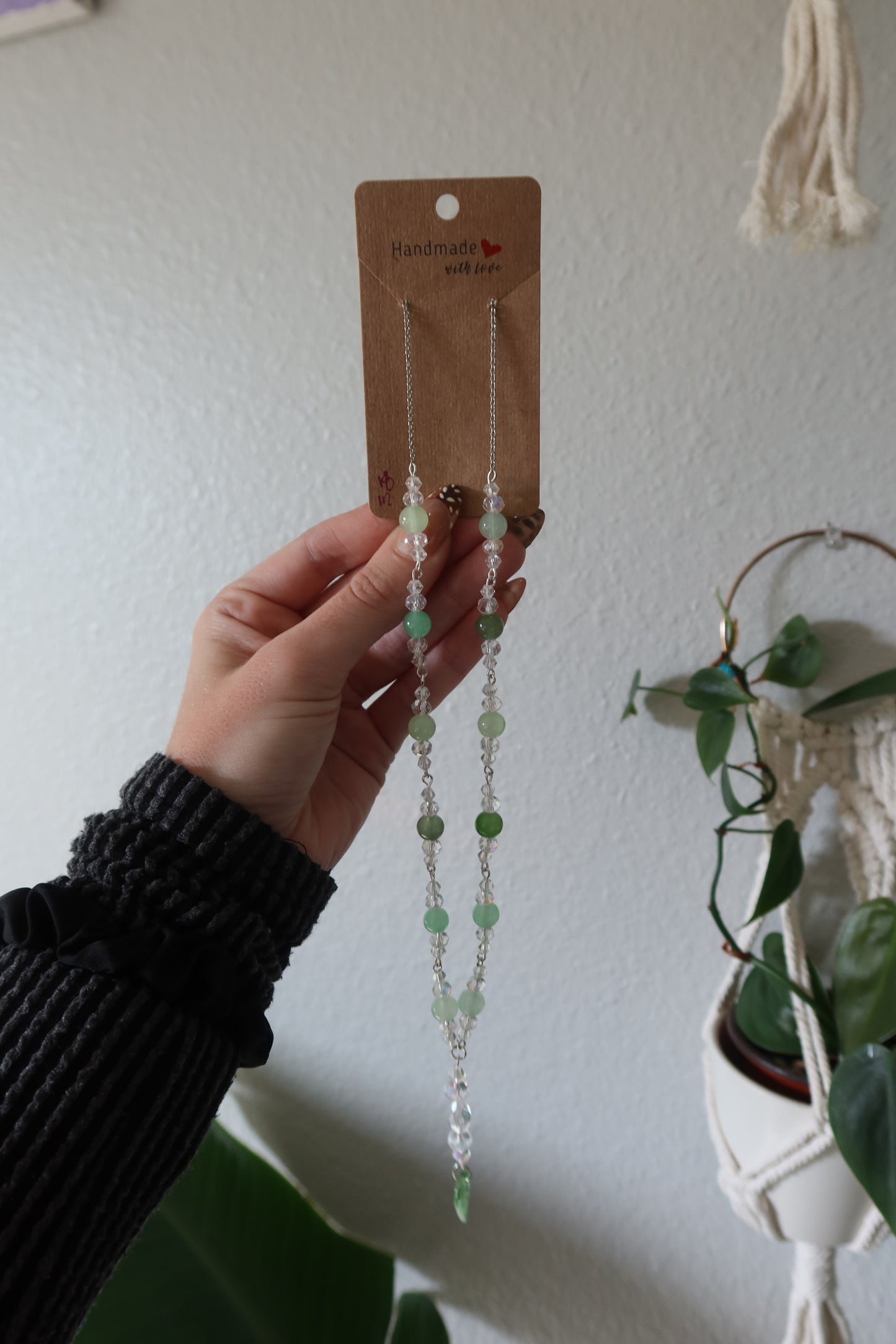 Glass Leaf Beaded Necklaces – 18 in