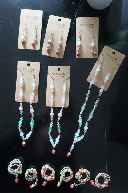 Strawberry Beaded Necklaces – 15 in & 18in