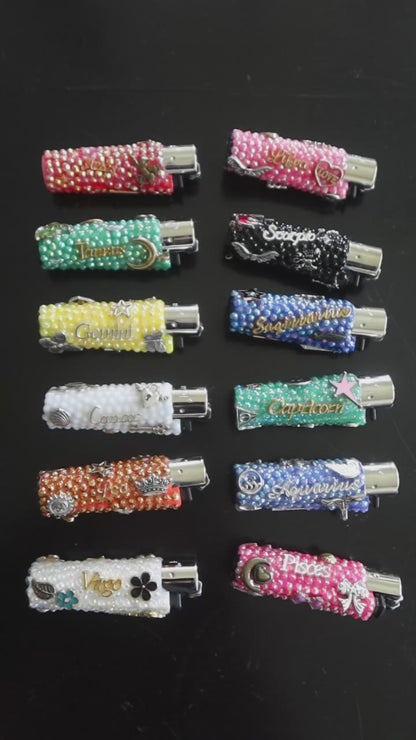 Hand Decorated Zodiac Lighters Refillable Clippers